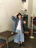 [unisex] Amiku Summer Over Check Shirt