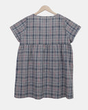 Selmin Check Short Sleeve One Piece