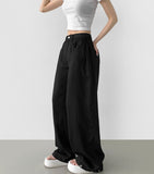 Summer Tencel Cooling Hem Snap Tick Long Wide Cotton Pants