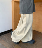 Pohind Adjust Pintuck Cotton Wide Pants