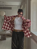 Motsu Loose Fit Checkered Shirt