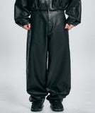 Vegan Leather Curved Pants