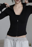 Beni Zip-up Long Sleeve Top