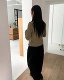 Femo vintage high neck collar button cotton jacket