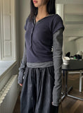 Or Stripe Layered SET - Short Sleeve, Hood