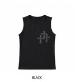 Cross Patch Ribbed Sleeveless