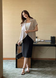 Blond Shawl Collar Open Cardigan Jacket