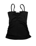 Lay Shirred Mesh Layered Sleeveless