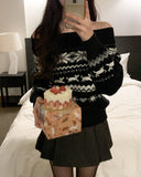 Snow Nordic Off-Shoulder Knit