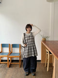 Luct Check Shirring Round Midi One Piece