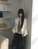 Soin Mink Fur Zip-Up Jumper