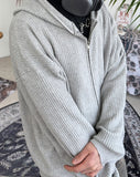 Doven Waffle Knit Hood Zip-Up
