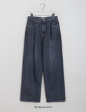 Menbo Pintuck Denim Wide Pants