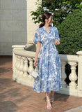 Aichoo Toile Chiffon Pattern String Long One Piece