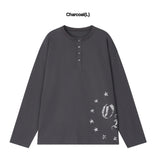 VINTAGE OF STAR Henley Neck Long Sleeve T-Shirt