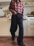 Fizz cut wide denim pants