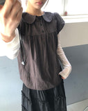 Lupek Ribbon Check Short Sleeve Blouse