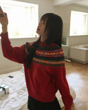 Pommel Nordic Loose Fit Round Knit