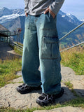 Fertig Blue Teen Cargo Denim Jeans