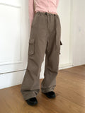 [MADE] Delpha vintage Pintuck cotton two-way long wide jogger cargo pants