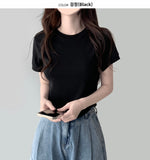 Modern Round Plain Short Sleeve T-shirt