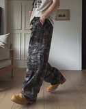 Pattern rivet pintuck balloon cargo pants