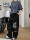 Tack Destroyed Snap Cotton Pants