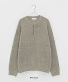 [unisex] Hindley Boucle Henley Neck Over Knit