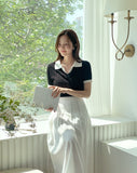 Mizel Pintuck Long Pleated Skirt