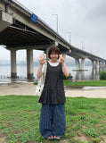 Inne Stripe Banding Wide Linen Pants