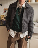 Log Mohair Wool Crop Jacket