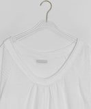 Mimur V-neck Dot Layered Off-shoulder Tee
