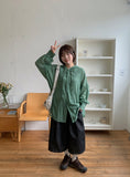 [unisex] Whiyo Keyring Raw Denim Banding Bermuda Pants