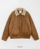 [BAONHAUS] Tetenve Fleece Collar Suede Quilted Jumper