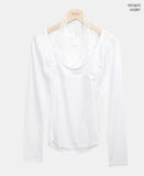 Hinb Halter Layered Button Long Sleeve T-shirt