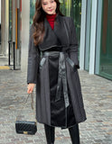 Bedrin Shawl Collar Down Long Padding Coat (Belt Set)
