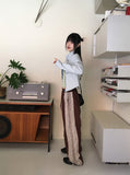 Neck String Incision Color Matching Zip Up