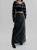 Kid Low Leather Long Skirt