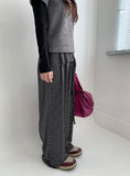 Samuni Stripe Banding Wrap Skirt Pants