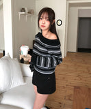 Meli Stripe One-Shoulder Knit