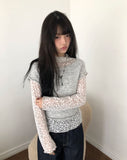 Nayu Flower Lace Polar Long Sleeve T-Shirt