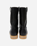 Casual loop leather ankle boots