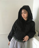 Comille Half Button Padded Hood Anorak Sweatshirt