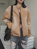 Bake Washing Cotton Biker Jacket