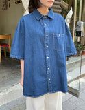 [unisex] Billud Denim Over Short Sleeve Shirt