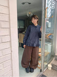 Calted Cotton Embroidered Balloon Wide Pants