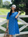 Rica Punching Lace Short Sleeve Mini One Piece
