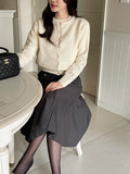 Ollie Pocket Brushed Slit Banding Flare Skirt