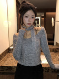 [Muffler + Knit SET] Suu Muffler Terry U-Neck Knit