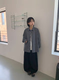 [Unisex] Hyusi Check Over Long Sleeve Shirt